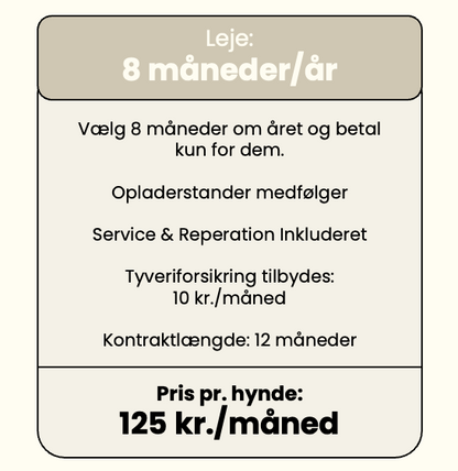 Lejepris pr. år ved 8 måneder