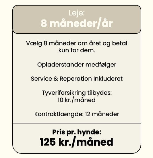 Lejepris pr. år ved 8 måneder